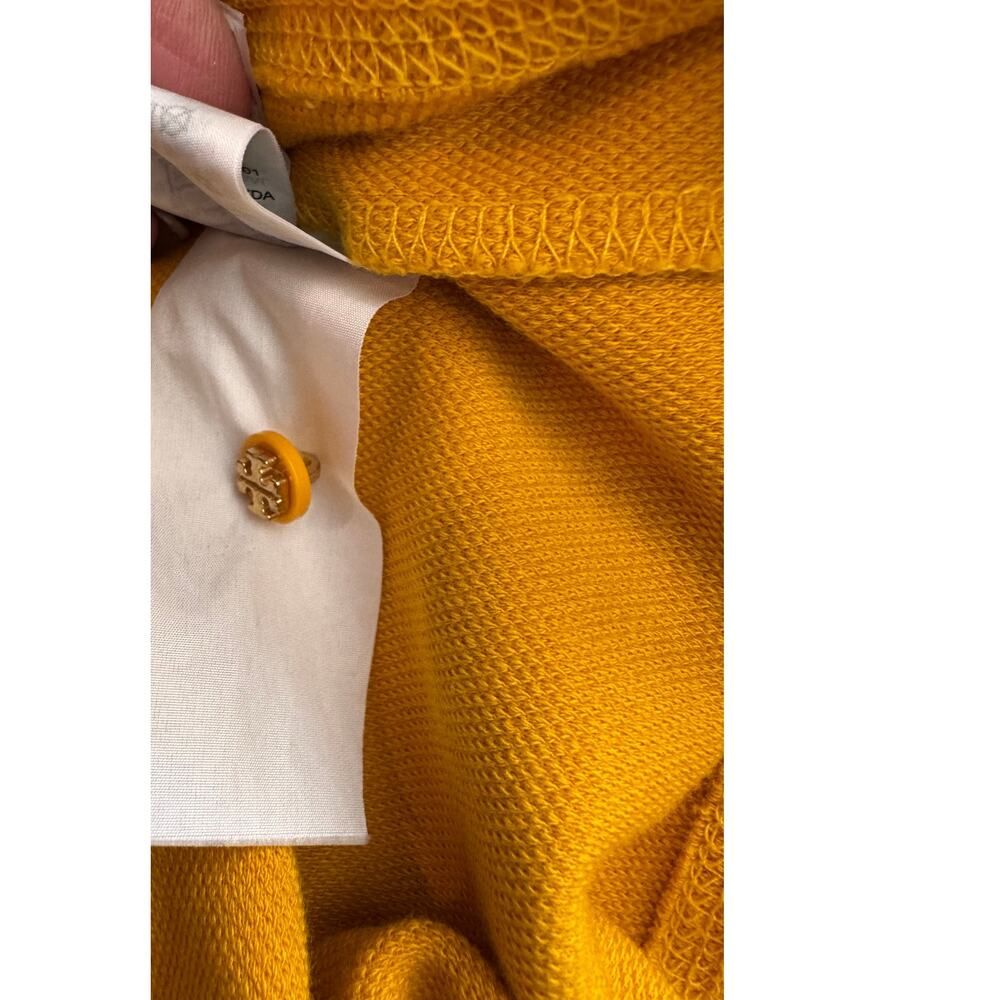 Tory Burch Women's Mustard Ruffle Trim Short Sleeve Knit Top Size S - Picture 8 of 8